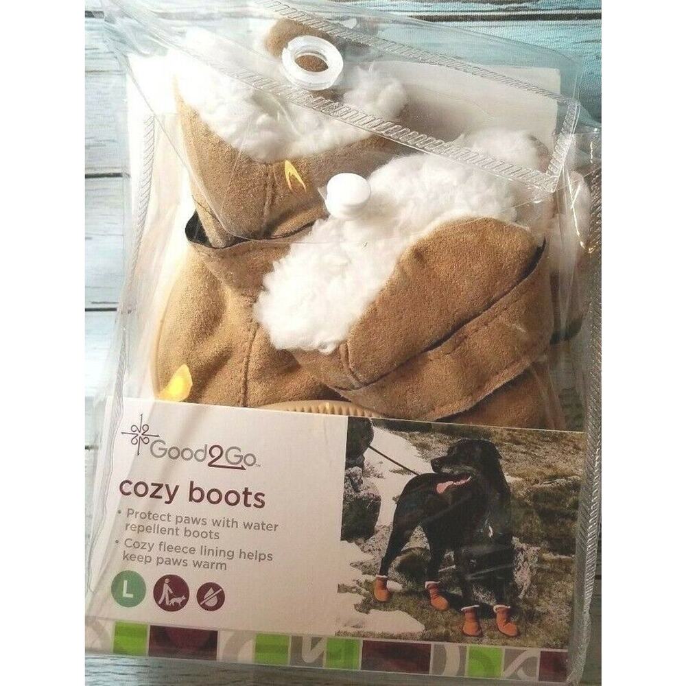 Good2Go Cozy Fleece Large Dog Boots Keep Your Dog Safe From Salt & Cold Temps - Picture 2 of 5